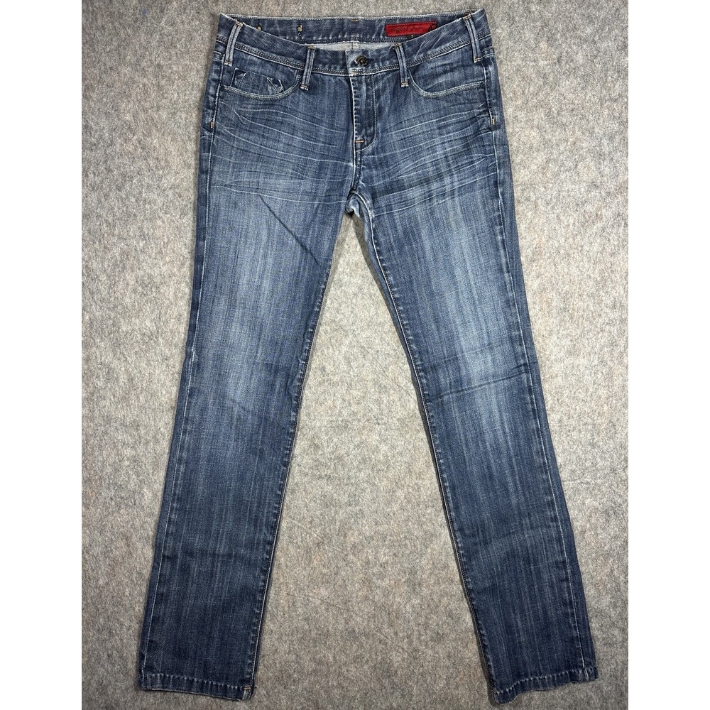 Vintage Y2K Vigoss Jeans Women's Size 7 Medium Wash Straight Leg Union Jack
